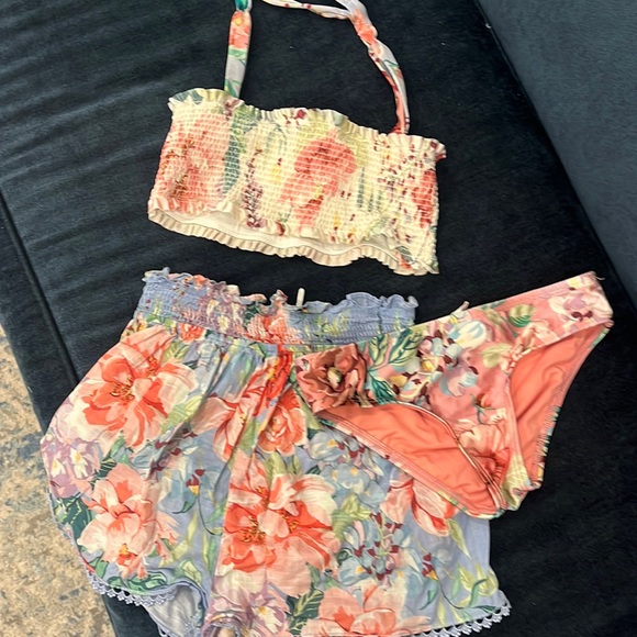 Zimmermann Swim Kids Zimmerman Bathing Suit Withmatching Shorts